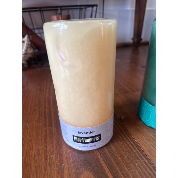 NWOT Pier 1 Imports Pillar Candle Bundle (2): Lavender & Enchanted Paradise - Picture 2 of 5